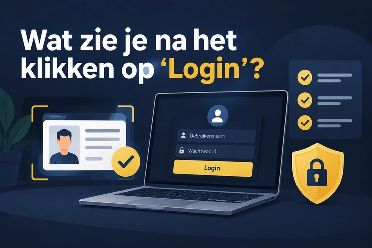 Wat zie je na het klikken op ‘Login’?